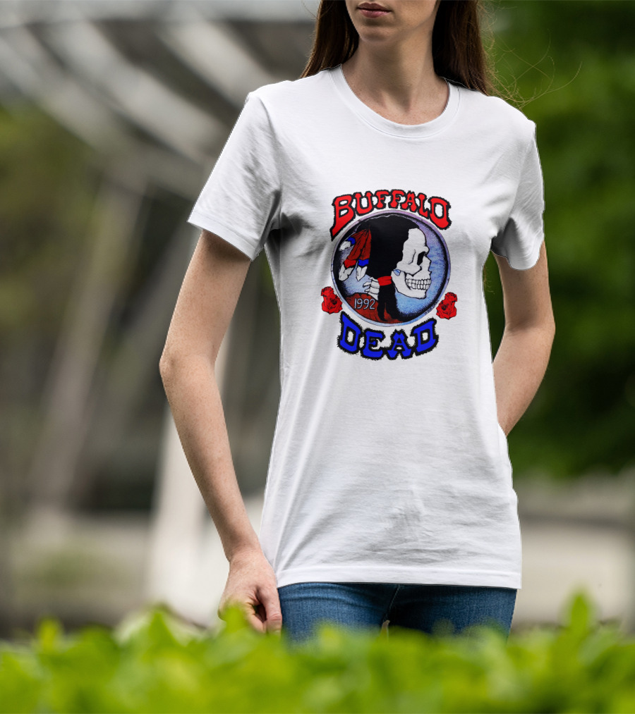 Buffalo Dead 1992 Skull With Roses T-Shirt