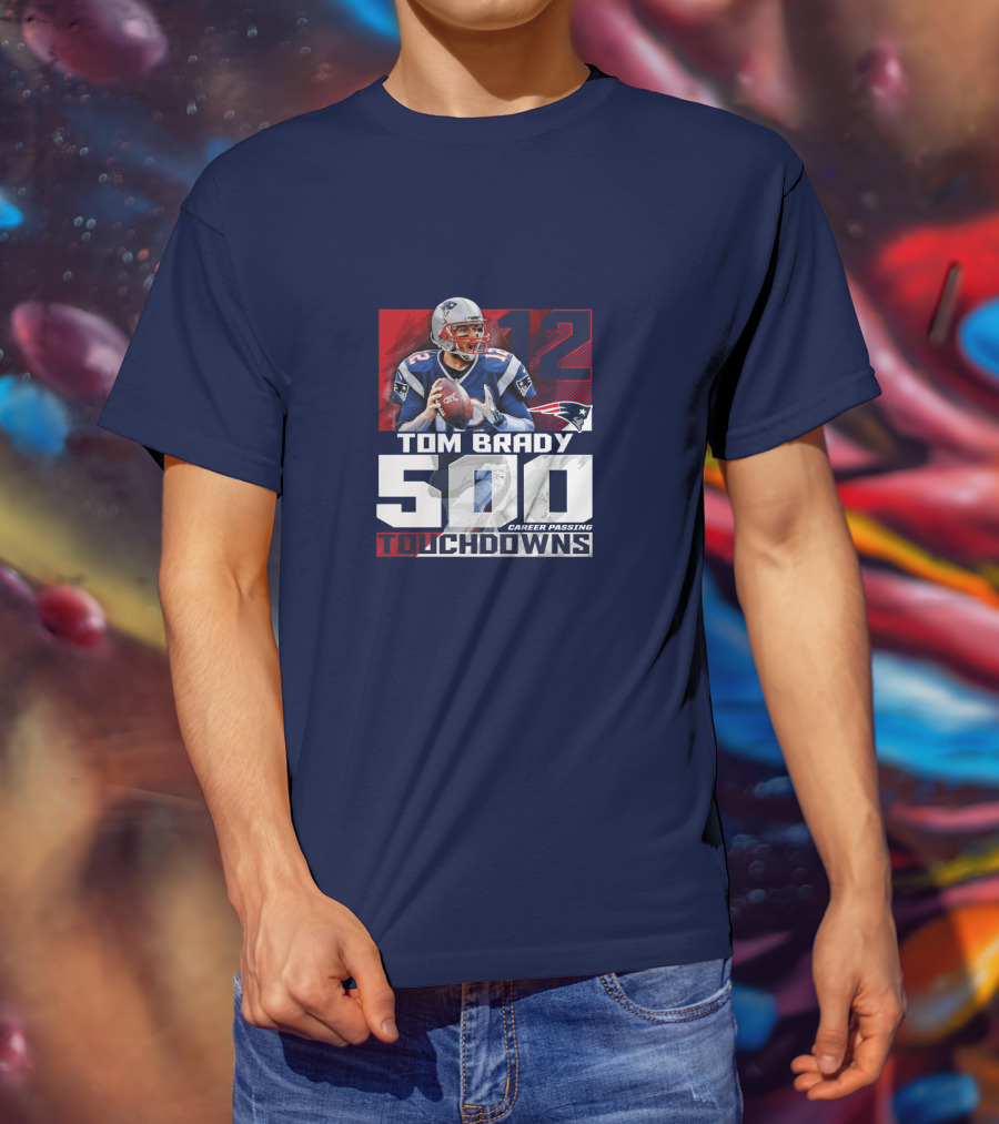 Tom Brady 500 Career Passing Touchdowns 12 Patriots T-Shirt