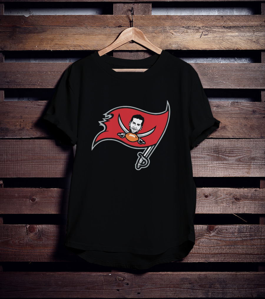 Tampa Bay Buccaneers Pirate Flag Parody With Face And Football T-Shirt