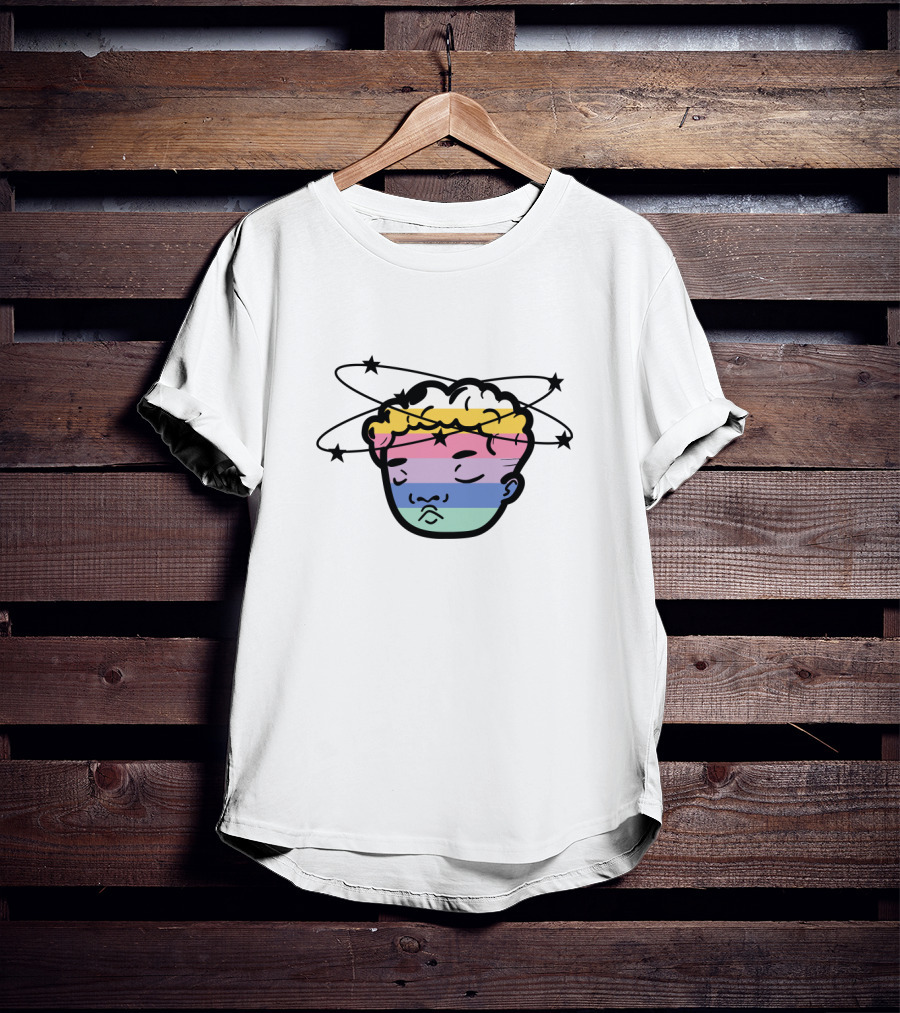 Tobi Lou Merch Rainbow Head With Stars Orbiting T-Shirt