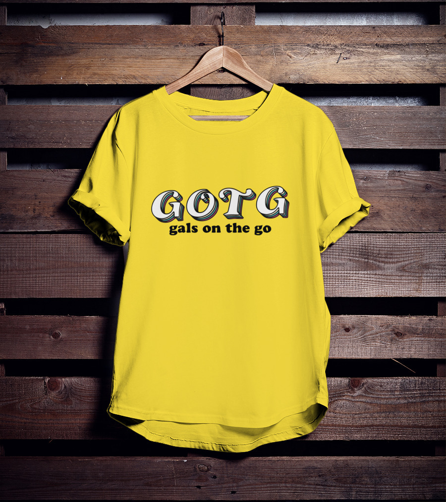 GOTG Gals On The Go Yellow Bold Text Merchandise T-Shirt