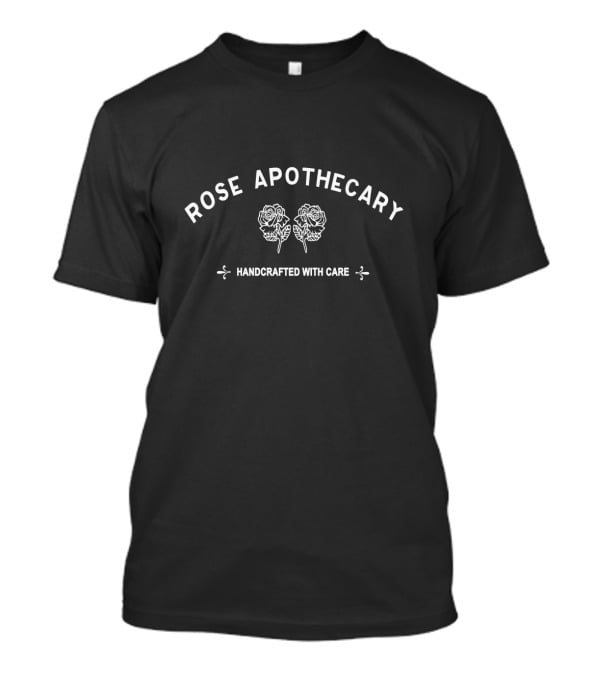 ROSE APOTHECARY HANDCRAFTED WITH CARE Vintage Floral Branding T-Shirt