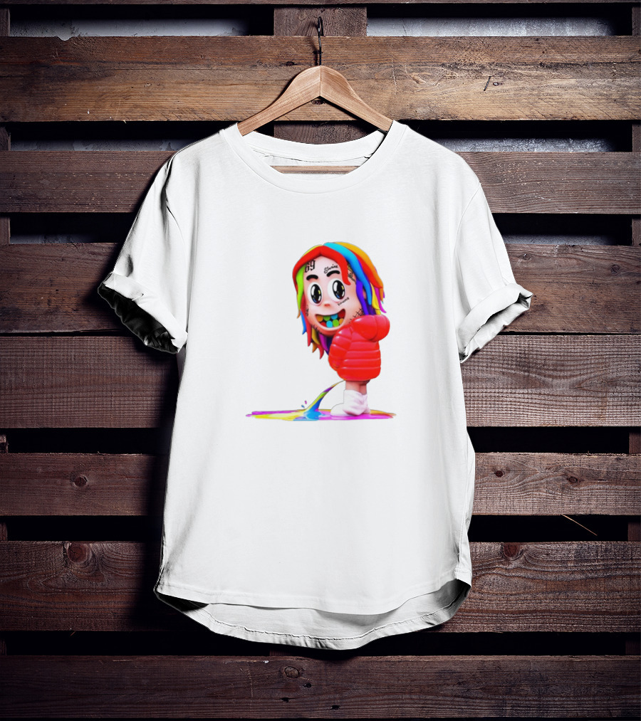 Sixnine Rainbow Hair Cartoon Character Merch T-Shirt
