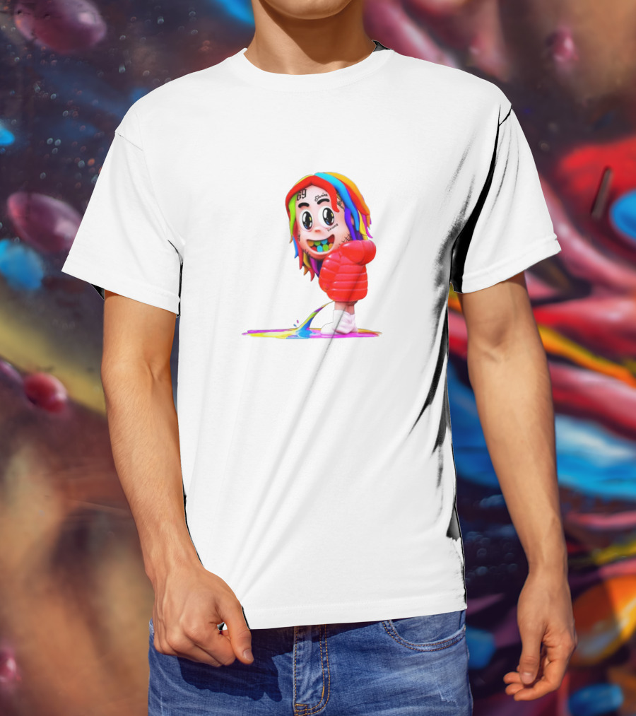 Sixnine Rainbow Hair Cartoon Character Merch T-Shirt