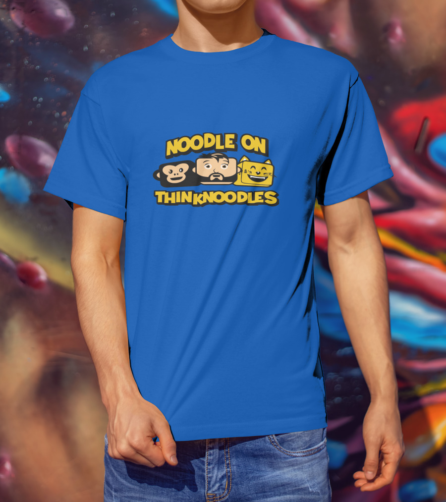 NOODLE ON THINKNOODLES Monkey Cat Icons T-Shirt