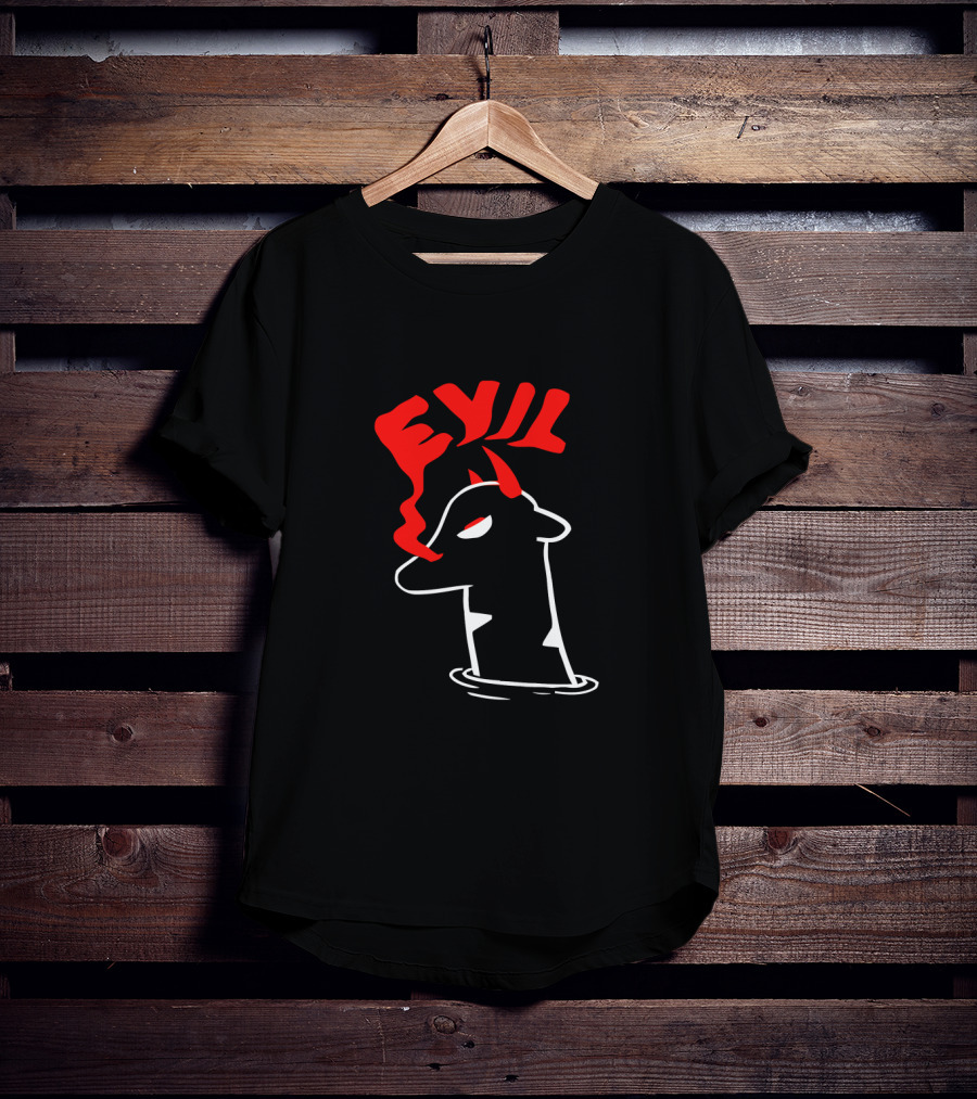 Axis Of Evil Red Devil Cow Smoking T-Shirt