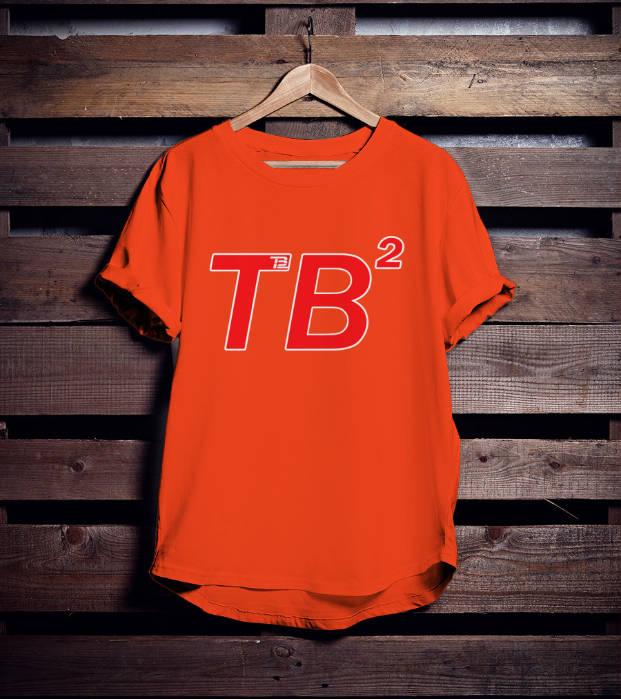 TB² TB12 Red And White Icon On Orange Background T-Shirt