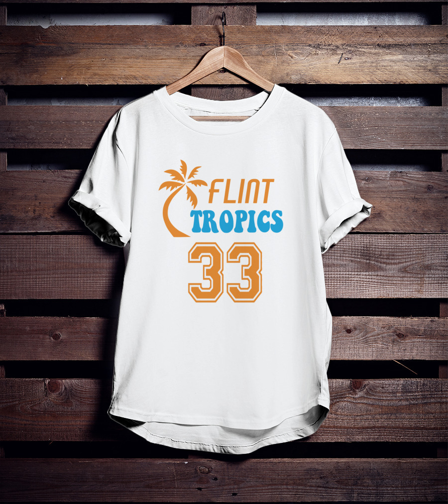 Flint Tropics 33 Basketball Palm Tree T-Shirt