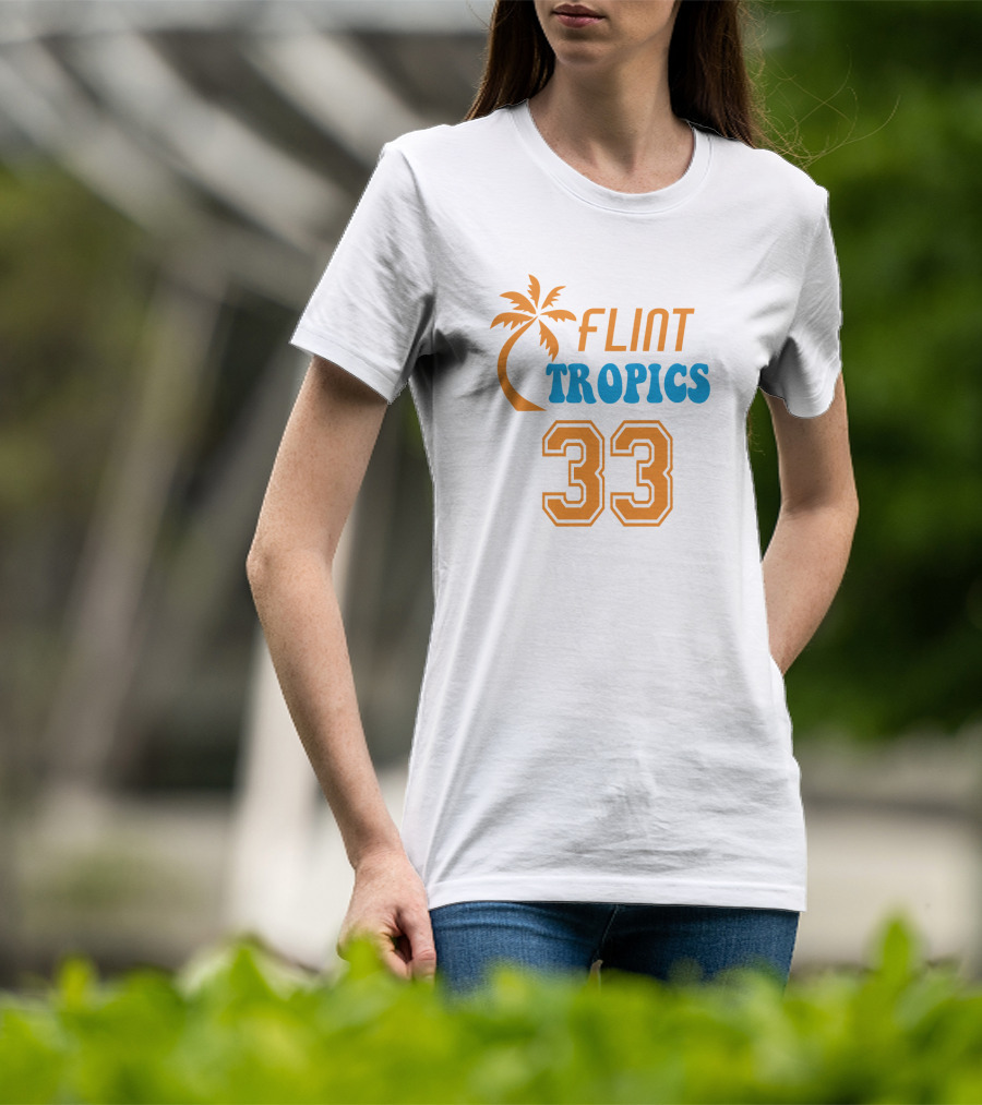 Flint Tropics 33 Basketball Palm Tree T-Shirt