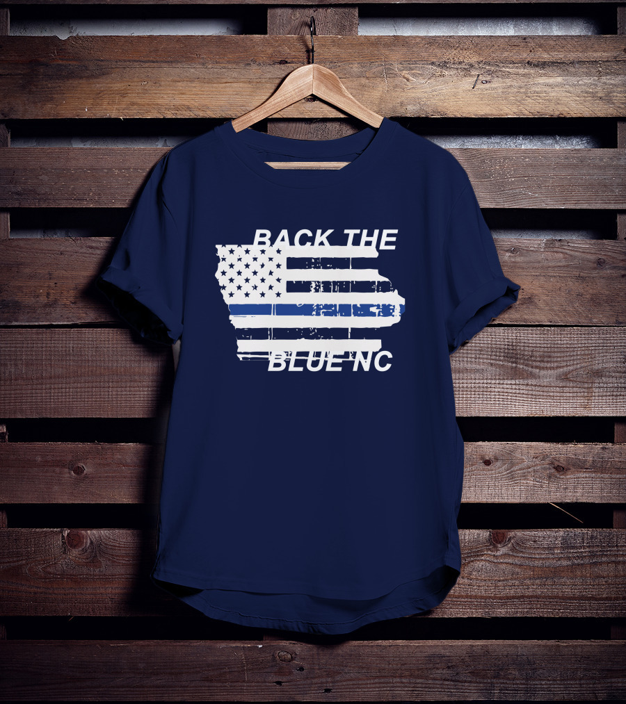 BACK THE BLUE NC American Flag T-Shirt