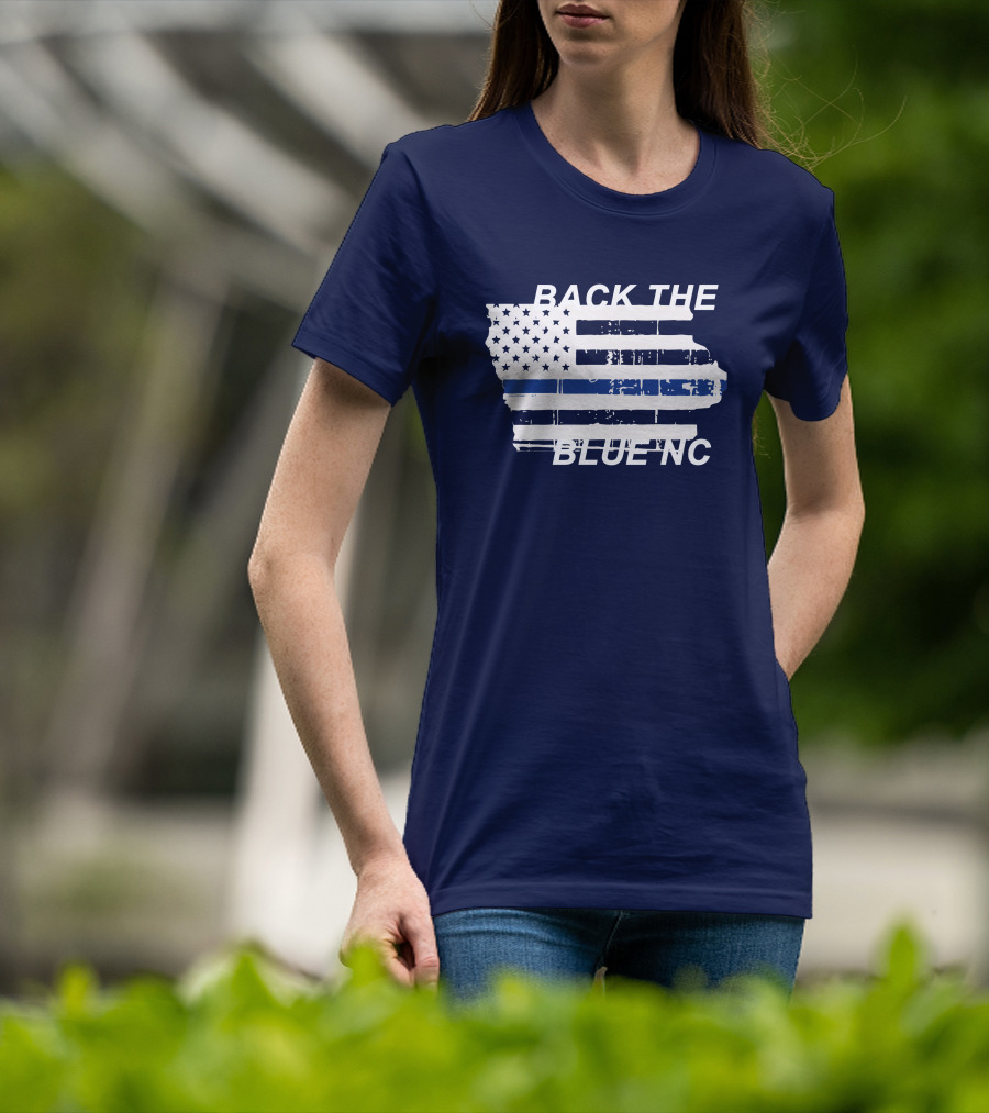BACK THE BLUE NC American Flag T-Shirt