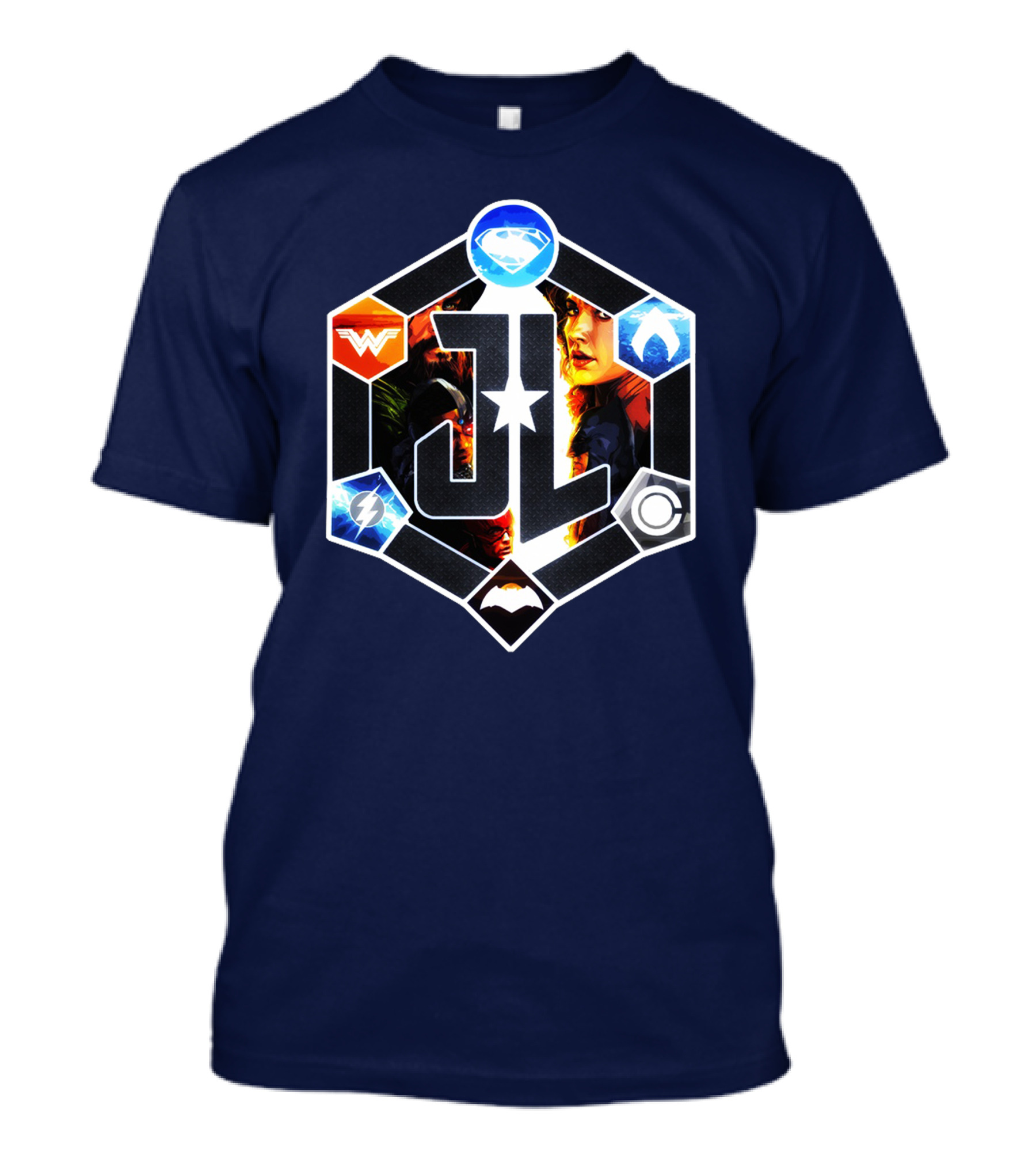 Zack Snyder Justice League JL Logo Wonder Woman Flash Cyborg Superman Batman Aquaman Icons T-Shirt