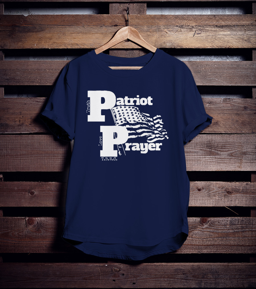 Truth Love Patriot Prayer T.B.W.C. American Flag T-Shirt