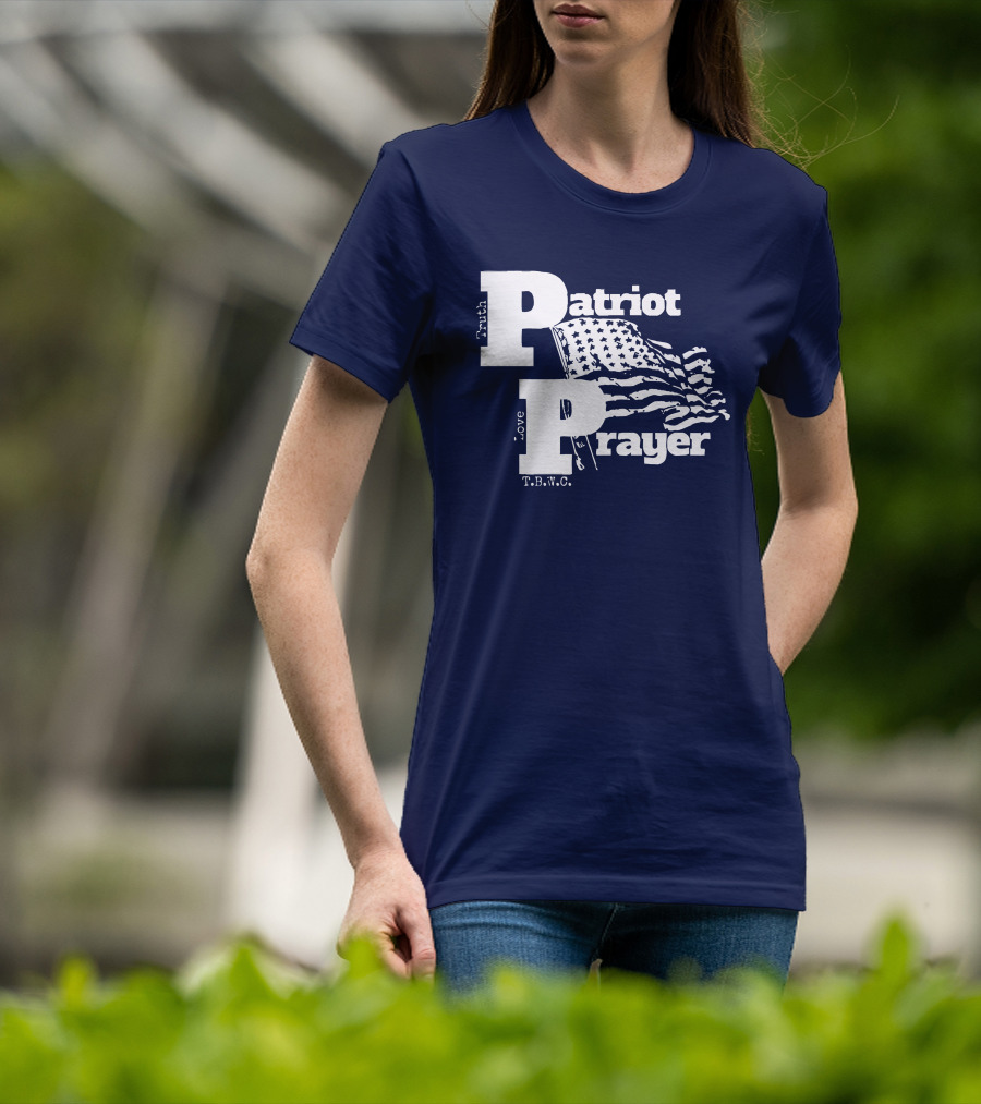 Truth Love Patriot Prayer T.B.W.C. American Flag T-Shirt
