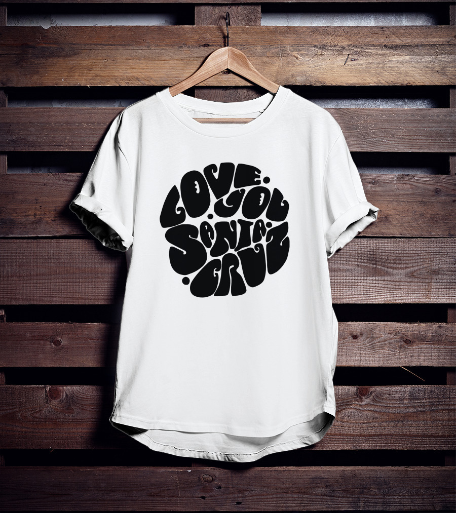 Love You Santa Cruz Retro Style Circle T-Shirt