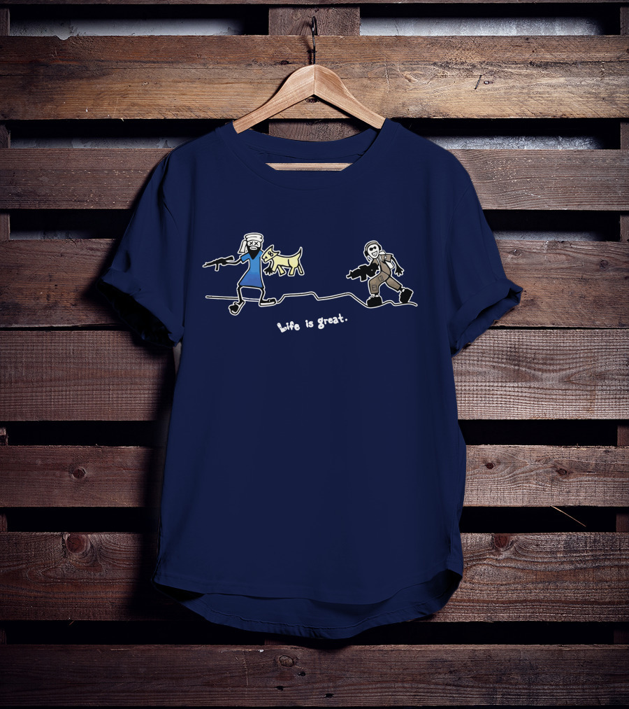 Life Is Great Stick Figure Adventure T-Shirt