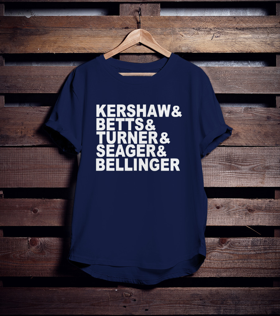 Kershaw Betts Turner Seager Bellinger Dodgers Fab Five T-Shirt