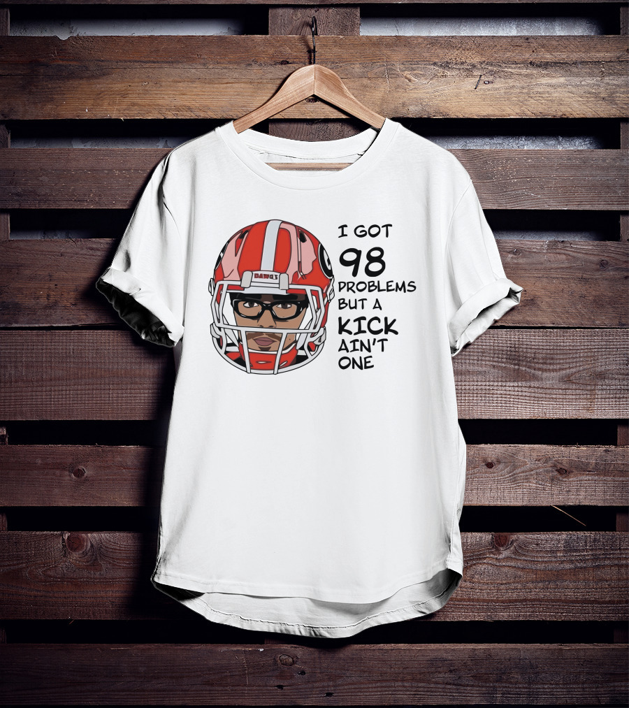 I Got 98 Problems But A Kick Ain't One Rodrigo Blankenship Football Helmet T-Shirt