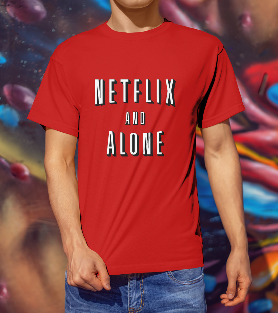 Netflix And Alone Red T-Shirt