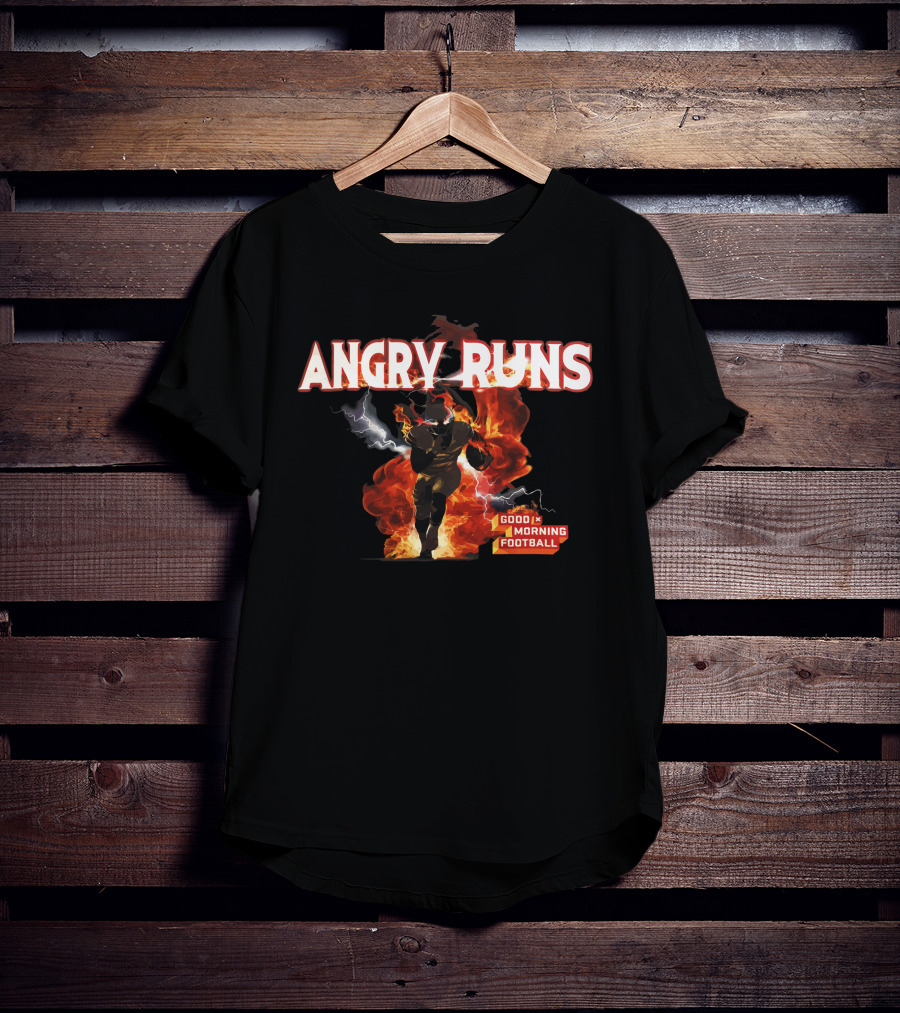 Angry Runs Good Morning Football Fire And Lightning Charge T-Shirt