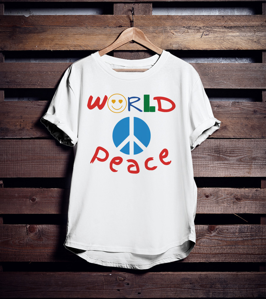 WORLD Peace Smiley Face With Peace T-Shirt
