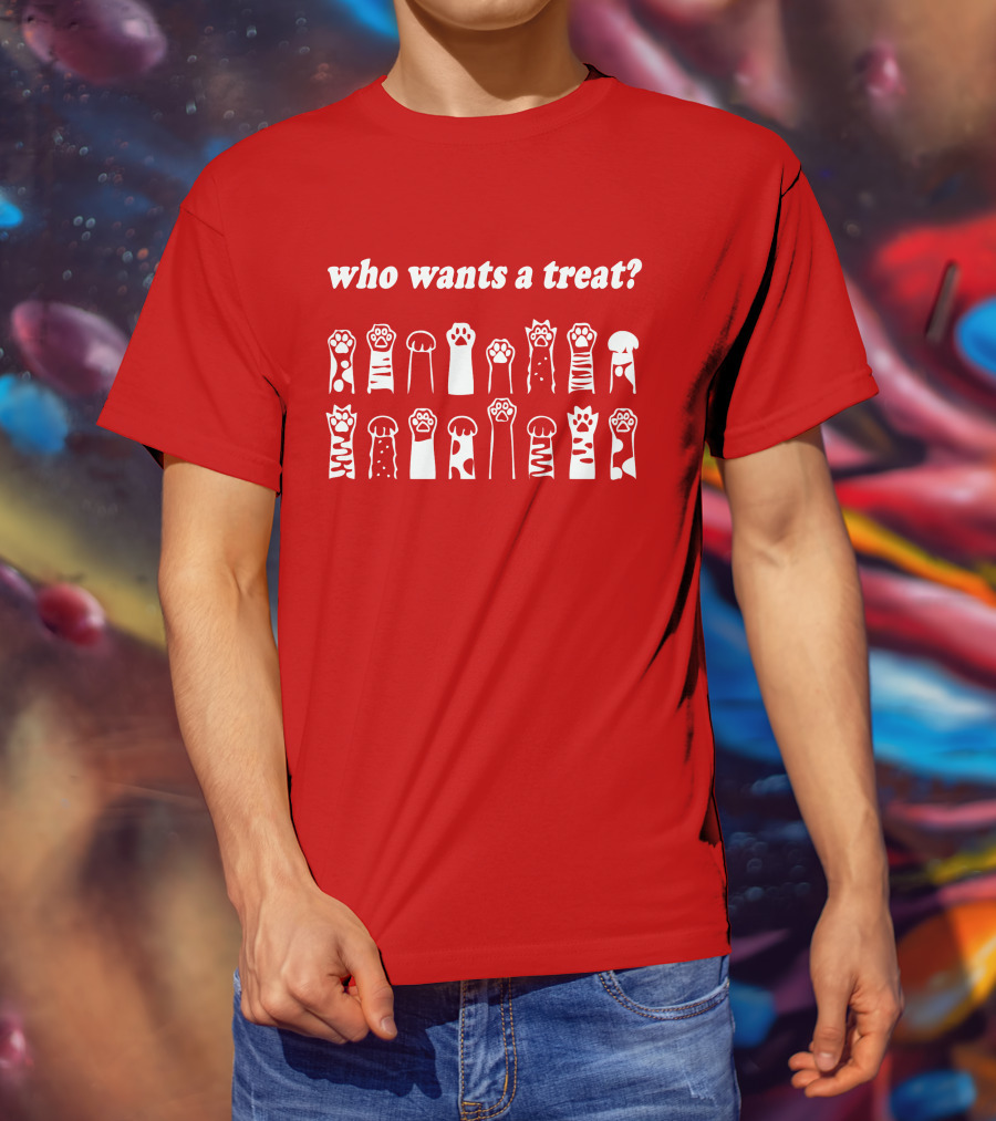 Who Wants A Treat Paws Up Animal Lovers T-Shirt