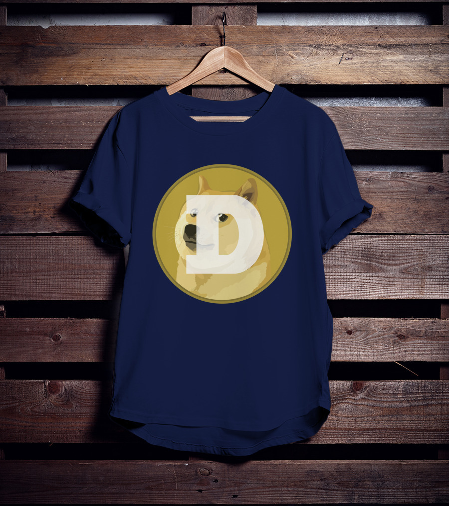 Dogecoin Dog Meme Cryptocurrency Icon D Letter T-Shirt