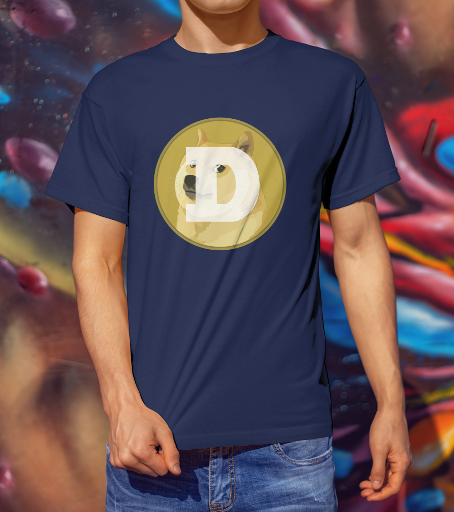 Dogecoin Dog Meme Cryptocurrency Icon D Letter T-Shirt