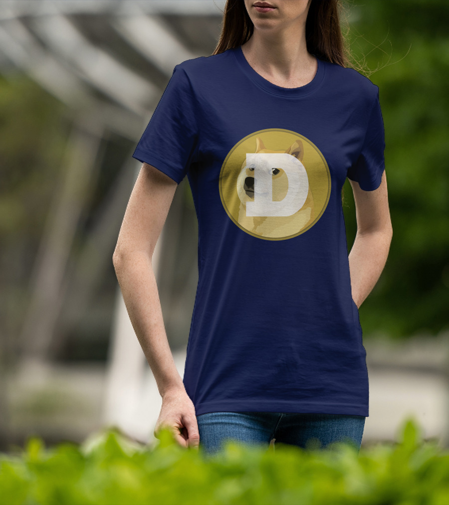 Dogecoin Dog Meme Cryptocurrency Icon D Letter T-Shirt