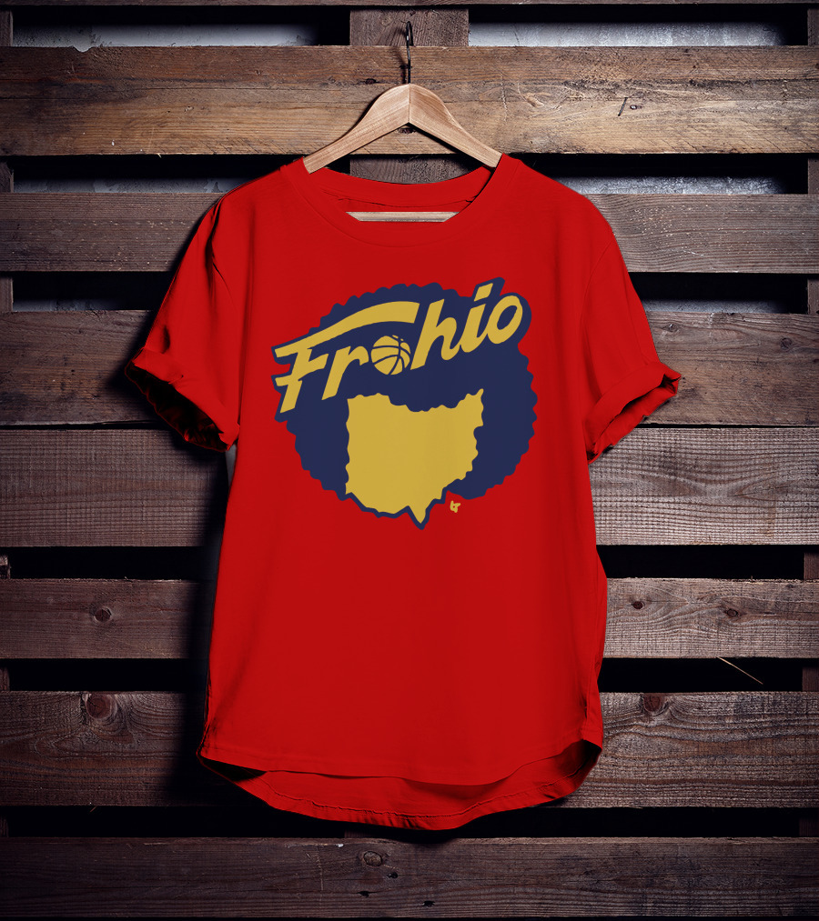 Frohio Ohio Basketball Map Silhouette Red T-Shirt