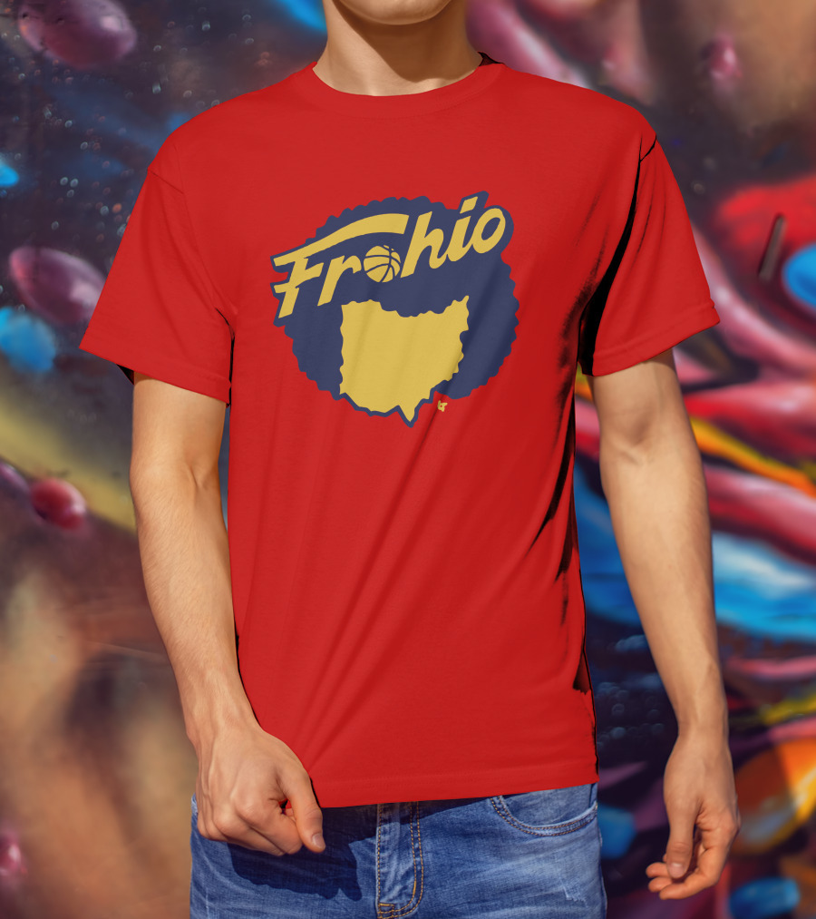 Frohio Ohio Basketball Map Silhouette Red T-Shirt