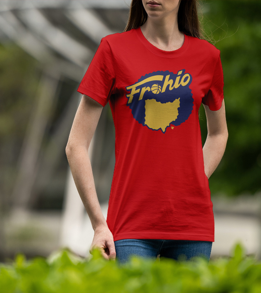 Frohio Ohio Basketball Map Silhouette Red T-Shirt