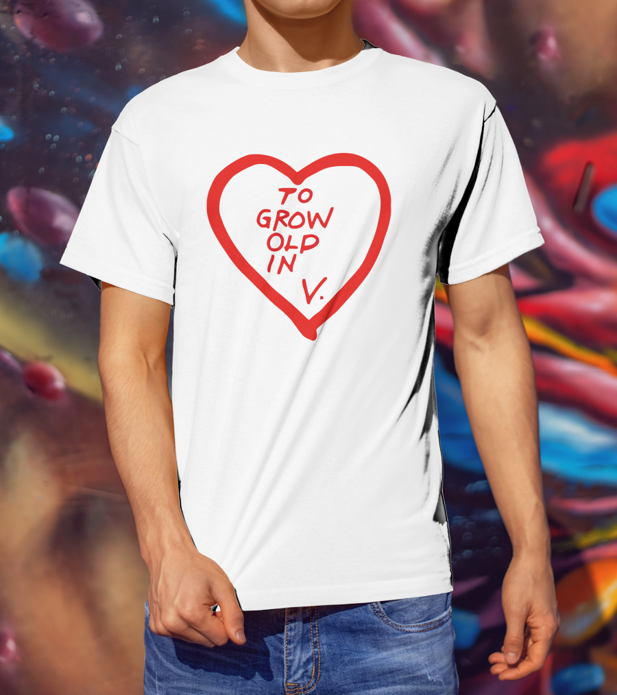 Wandavision To Grow Old In Love Red Heart Design V T-Shirt