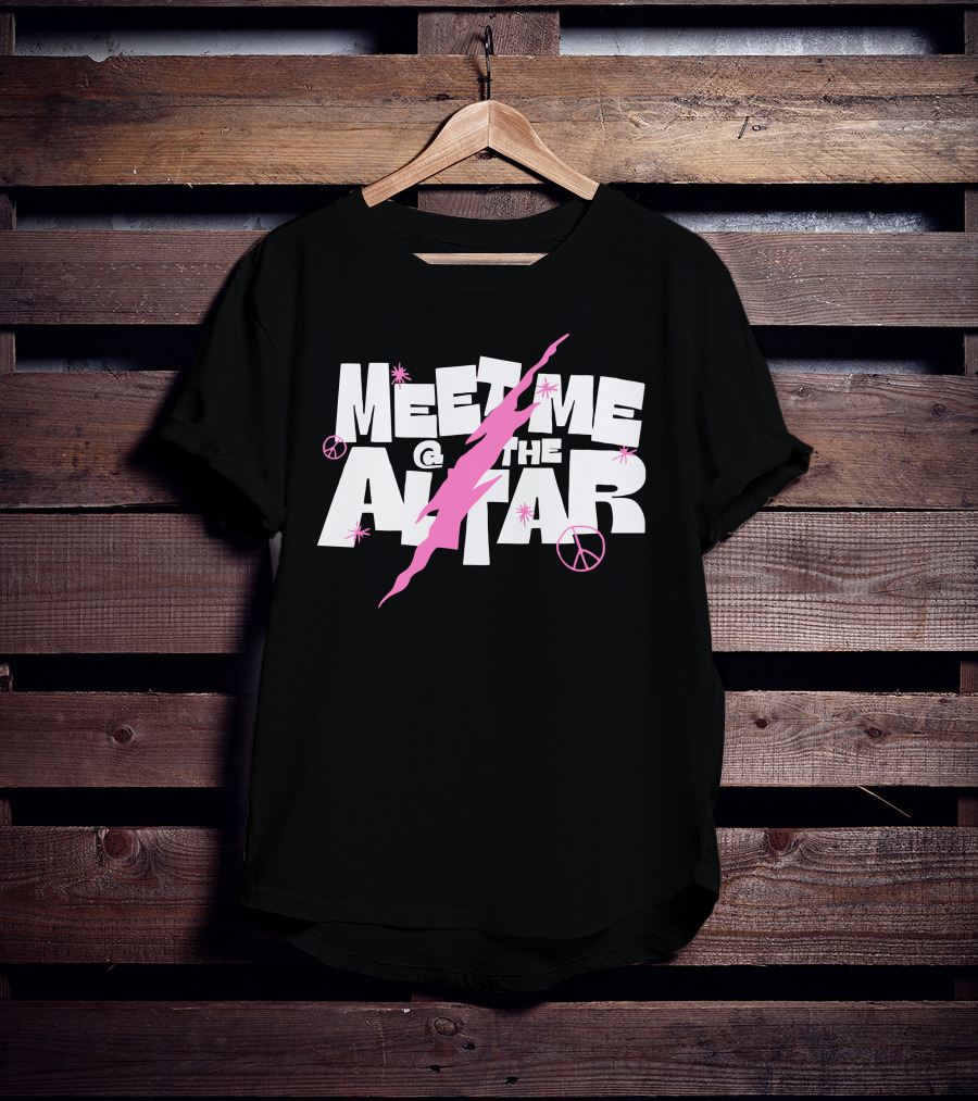 Meet Me @ The Altar Pink Lightning And Peace Signs T-Shirt