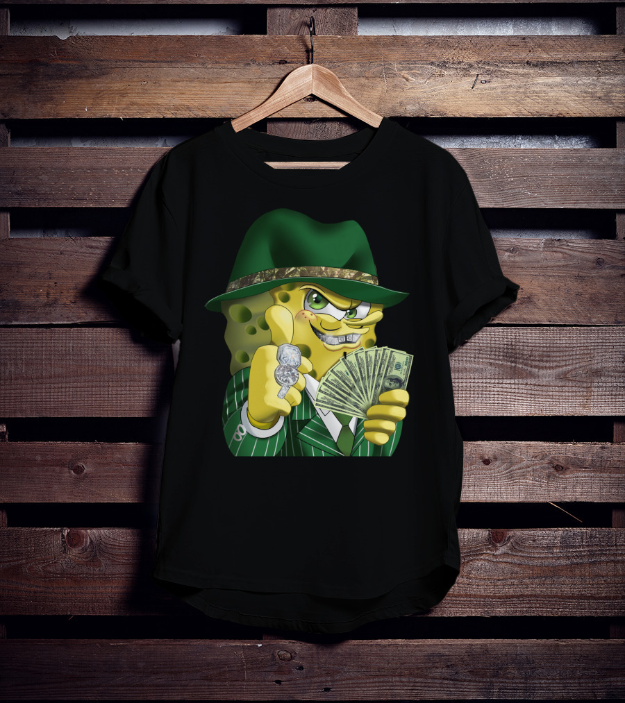 Gangster Spongebob Money And Bling T-Shirt