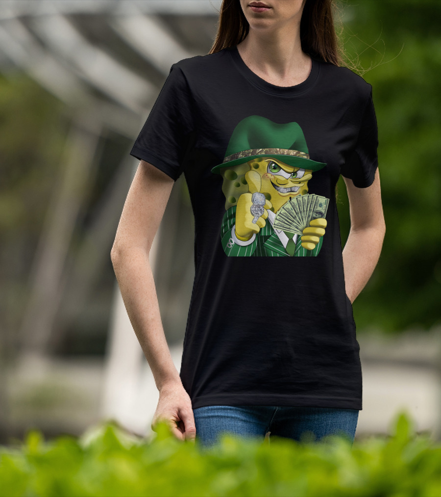 Gangster Spongebob Money And Bling T-Shirt