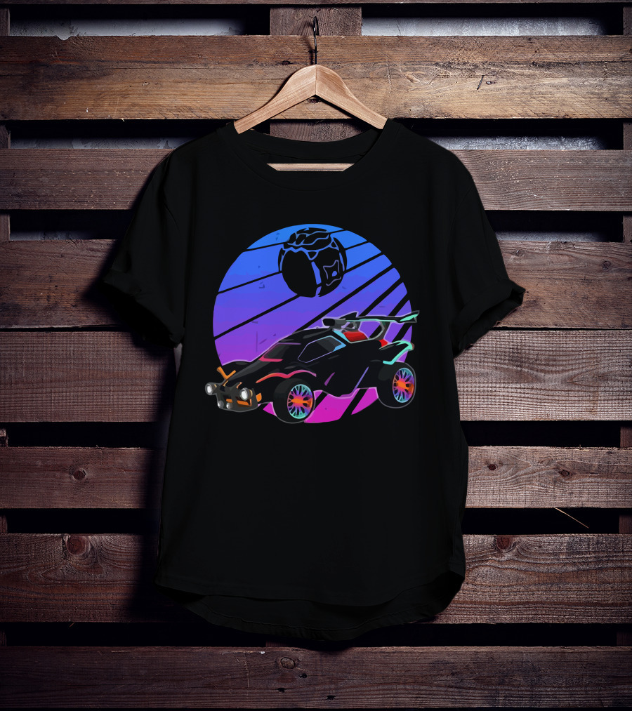 Rocket Soccer Car League Vibrant Distressed Gamer T-Shirt
