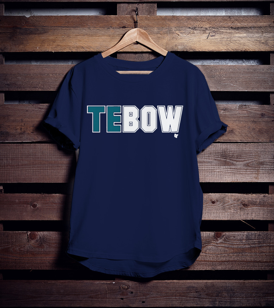 TEBOW Tim Tebow Dark Blue Block Lettering T-Shirt