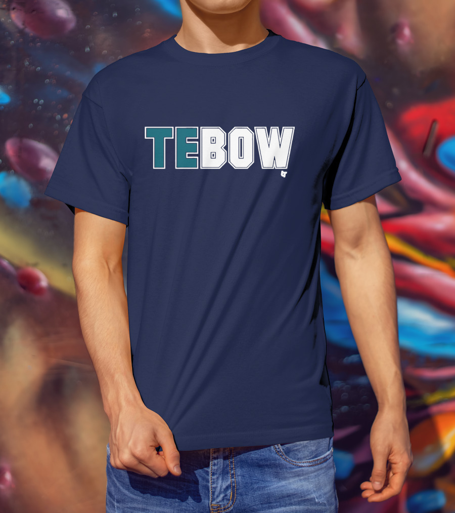 TEBOW Tim Tebow Dark Blue Block Lettering T-Shirt