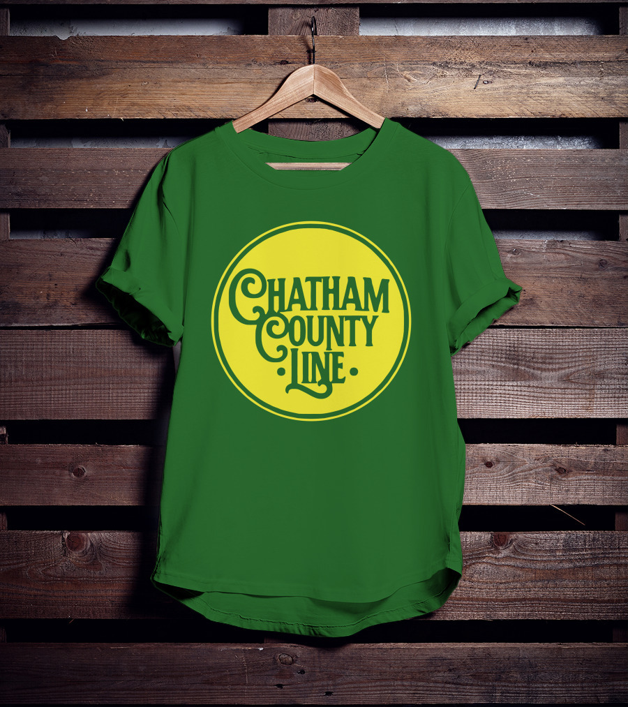 Chatham County Line Vintage Circle Logo On Green Background T-Shirt