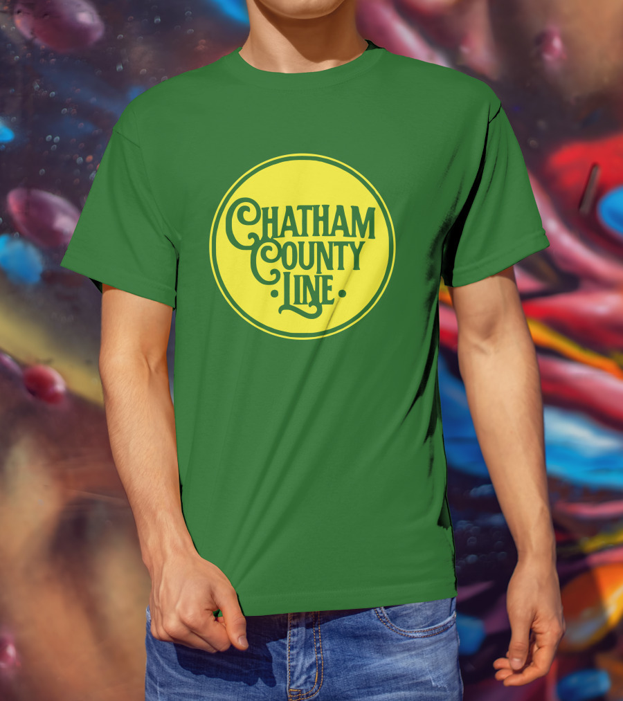 Chatham County Line Vintage Circle Logo On Green Background T-Shirt