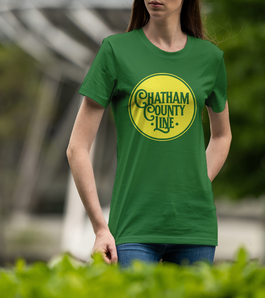 Chatham County Line Vintage Circle Logo On Green Background T-Shirt