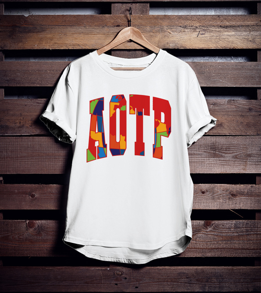 AOTP Bold Multicolor Lettering T-Shirt