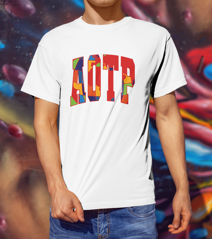 AOTP Bold Multicolor Lettering T-Shirt