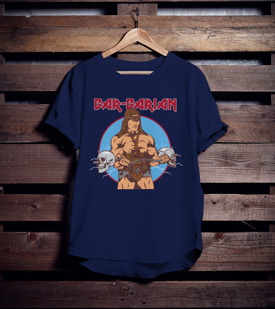 Arnold Schwarzenegger Barbarian Skull Warrior Lifting Barbarian's Official Store T-Shirt