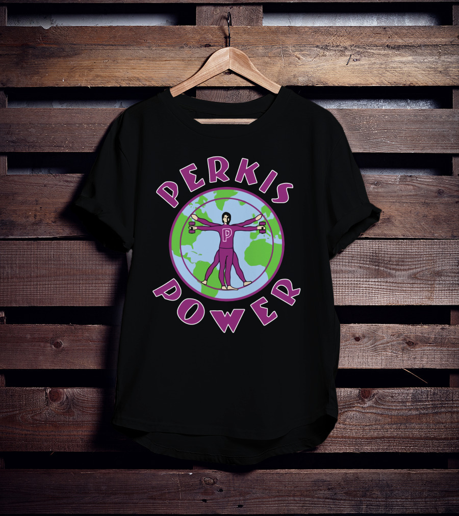 Perkis Power Camp Hope Fitness Icon With World Background T-Shirt