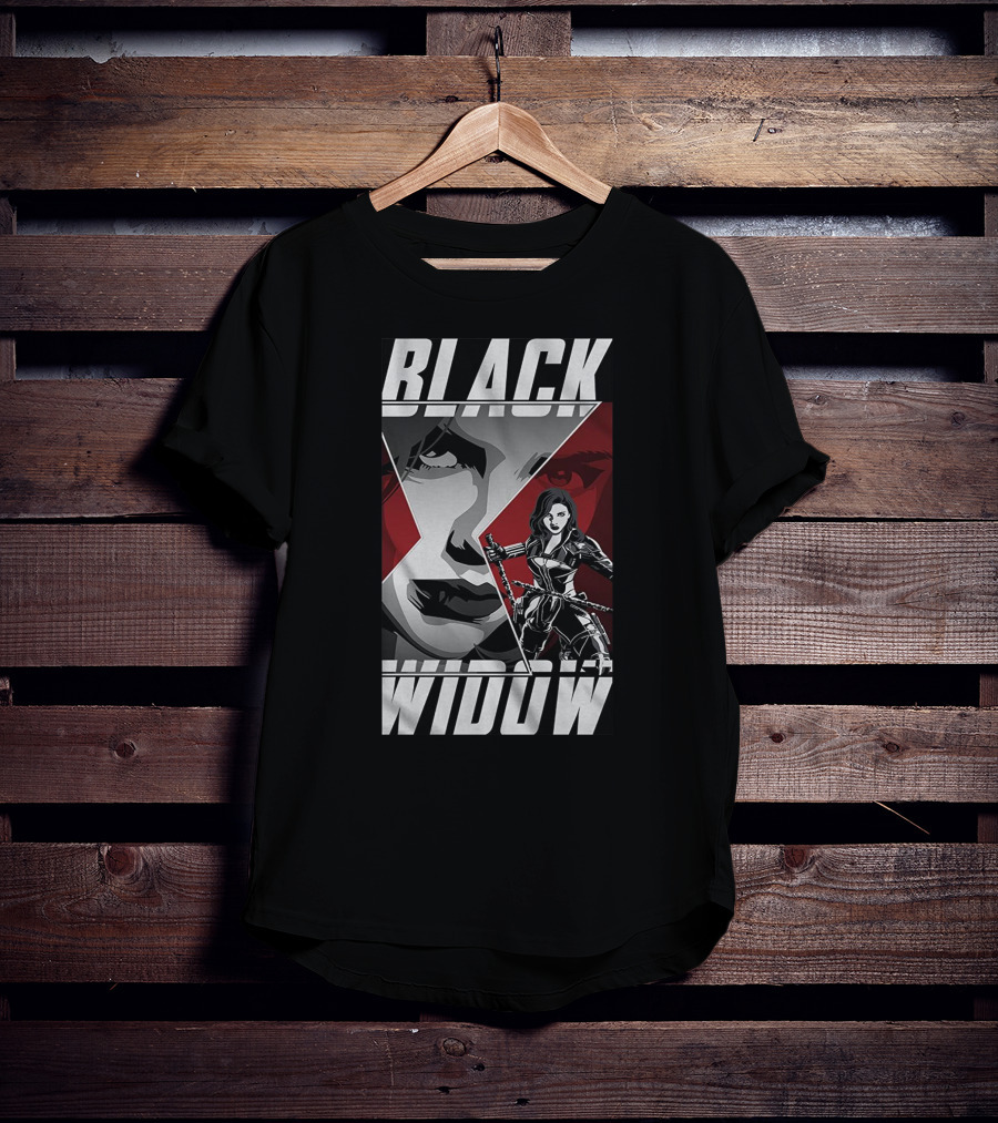Black Widow Avengers Iconic Red And Silver Artistic T-Shirt
