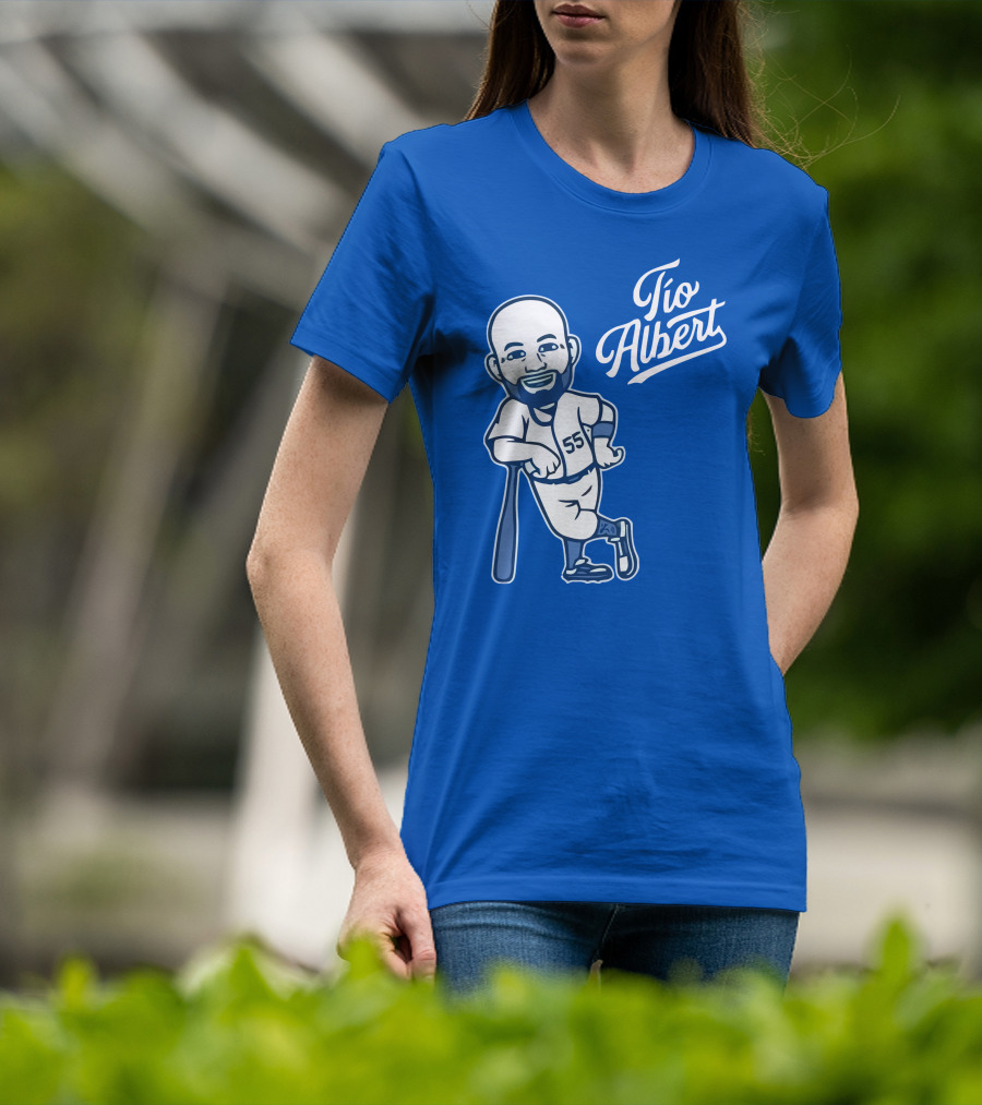 Los Angeles Baseball Tio Albert 55 Cartoon Character T-Shirt