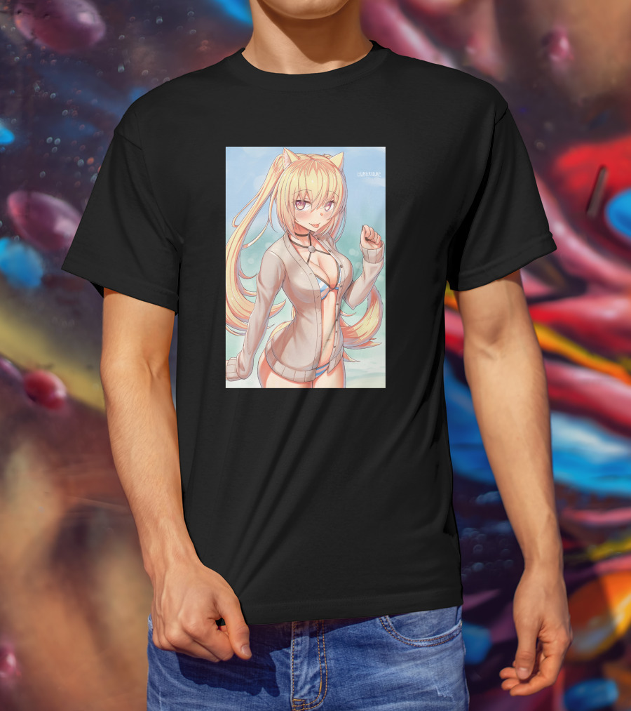 Snuffy Merch Hungrykitty Catgirl Anime Character T-Shirt