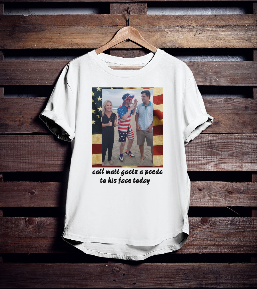 Call Matt Gaetz A Peedo To His Face Today American Flag Beach Photo T-Shirt